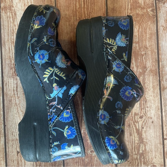 Dansko Professional Women's Clog Blue Garden Patent Leather size eu 38, 7.5/8 - Picture 11 of 14